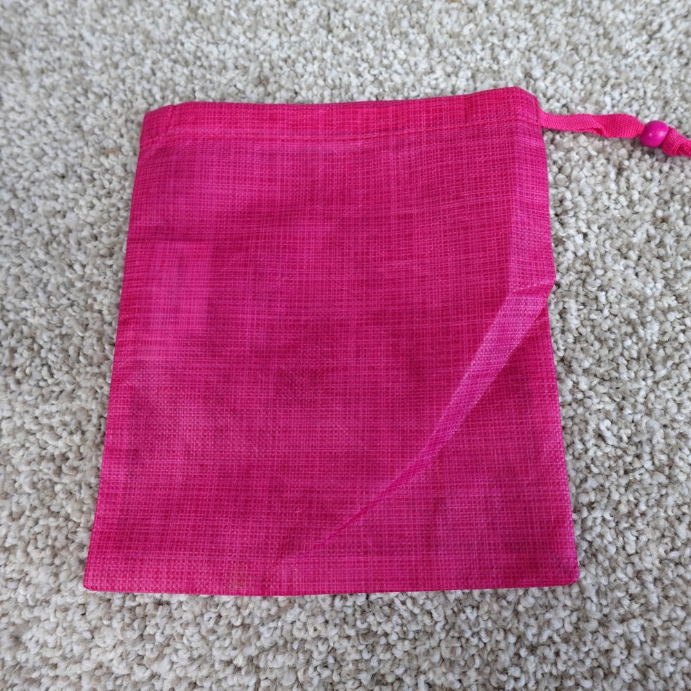 thirty-one Hot Pink Textured Drawstring Pouch Small Jewelry Gift Bag 6.5x7.75